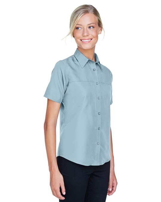 Harriton M580W - Camisa de Manga Corta de Rendimiento para Personal Key West para Damas