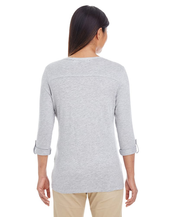 Devon & Jones DP186W - Ladies Perfect Fit  Y-Placket Convertible Sleeve Knit Top