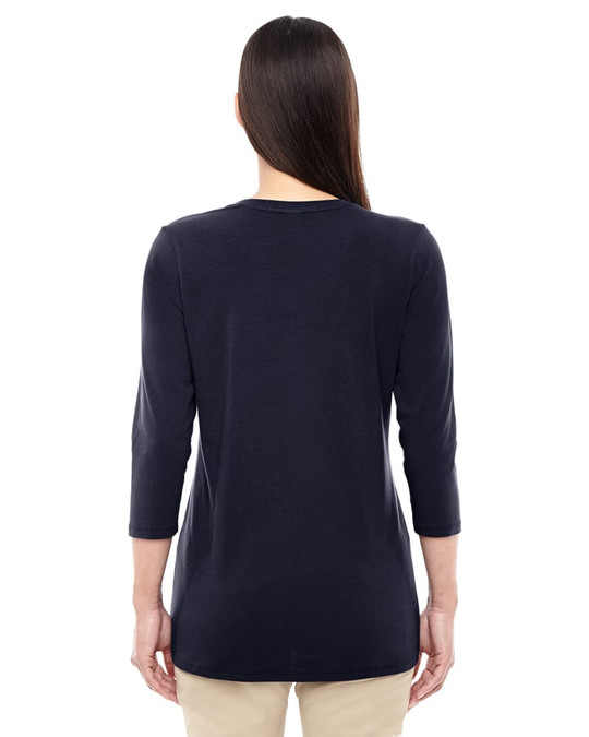 Devon & Jones DP184W - Top de Cuello en V de Longitud de Pulsera Perfect Fit para Damas