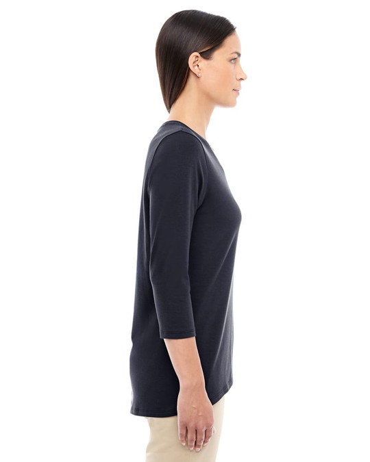 Devon & Jones DP184W - Top de Cuello en V de Longitud de Pulsera Perfect Fit para Damas