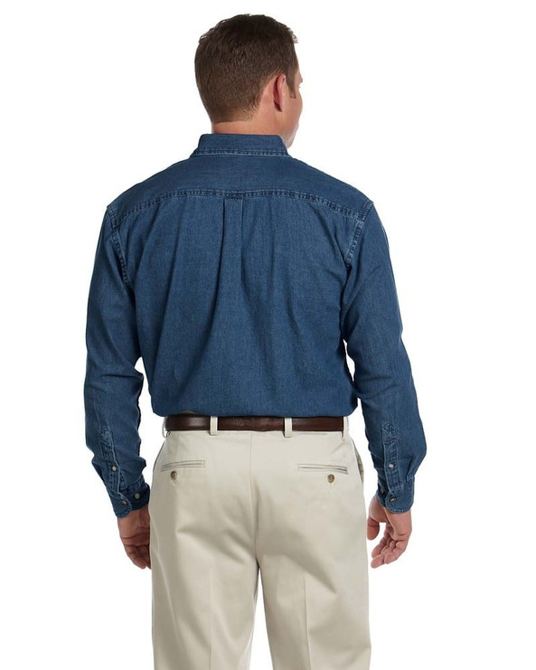 Harriton M550T - Men's Tall Long-Sleeve Denim Shirt