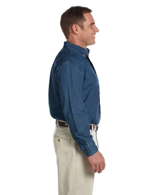 Harriton M550T - Men's Tall Long-Sleeve Denim Shirt
