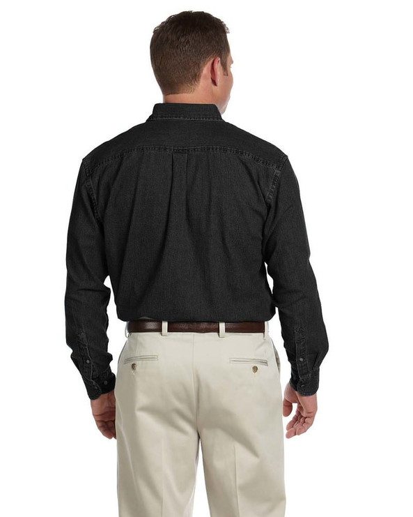Harriton M550T - Men's Tall Long-Sleeve Denim Shirt