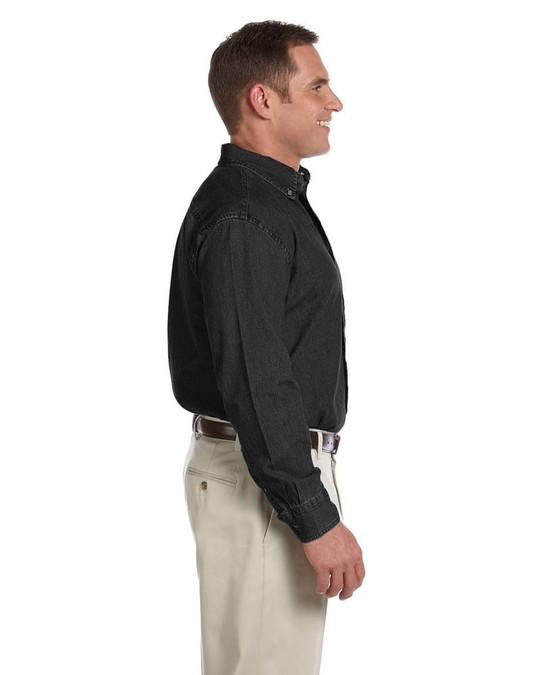 Harriton M550T - Men's Tall Long-Sleeve Denim Shirt
