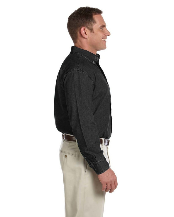 Harriton M550T - Men's Tall Long-Sleeve Denim Shirt