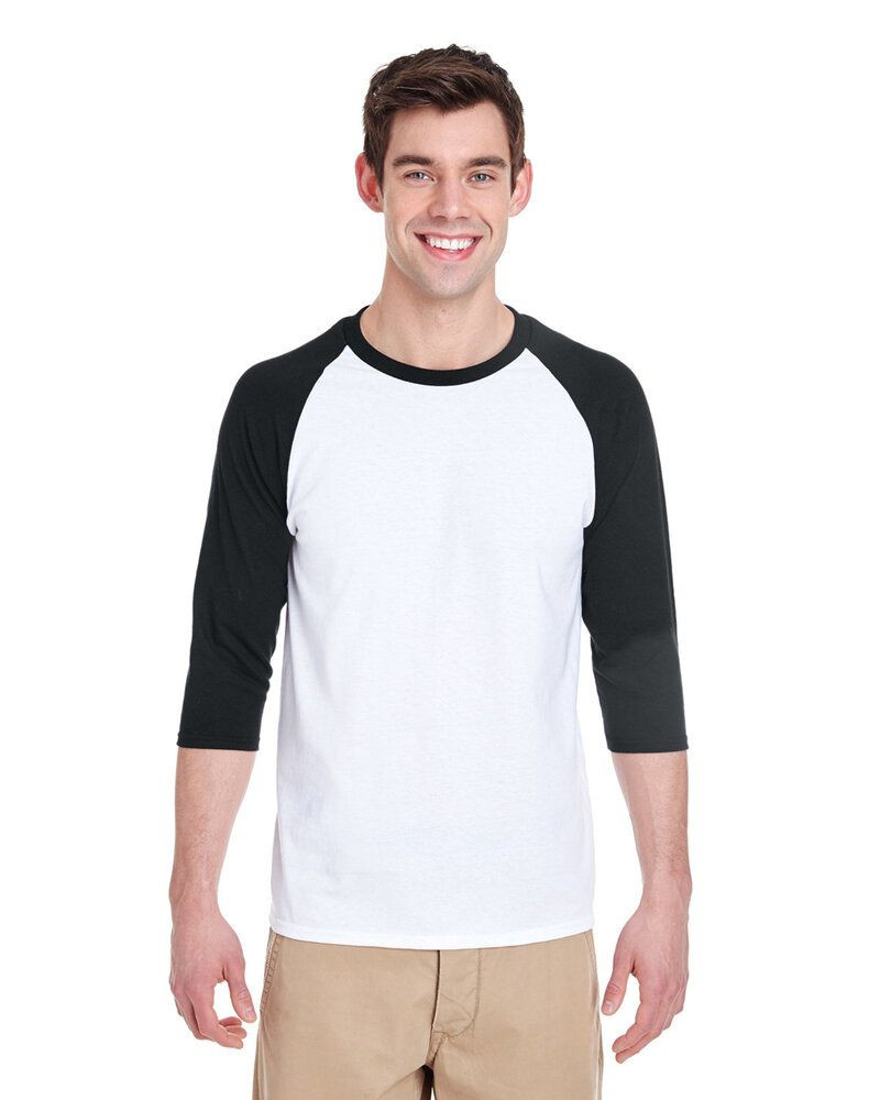 Gildan G570 - Raglan à manches ¾ en coton lourd