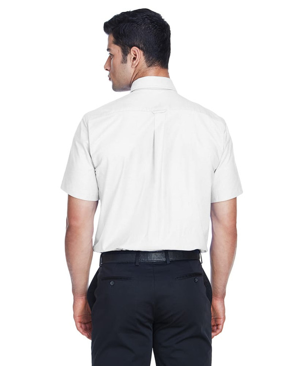 Harriton M600S - Men's Short-Sleeve Oxford with Stain-Release