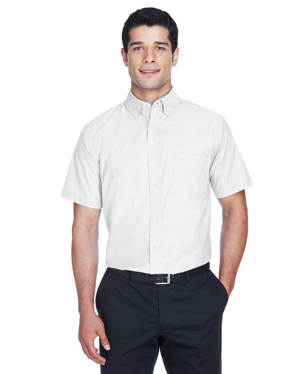 Harriton M600S - Men's Short-Sleeve Oxford with Stain-Release