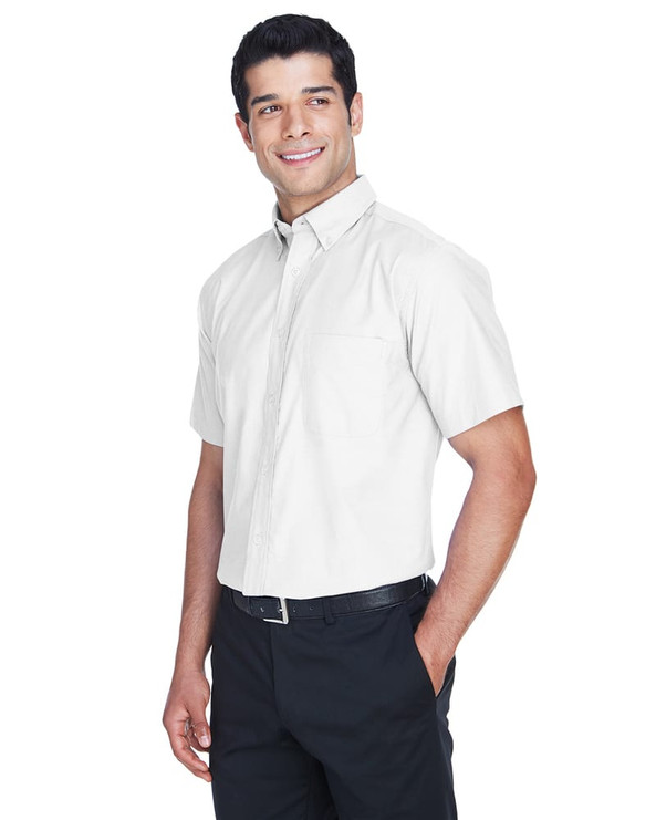 Harriton M600S - Men's Short-Sleeve Oxford with Stain-Release