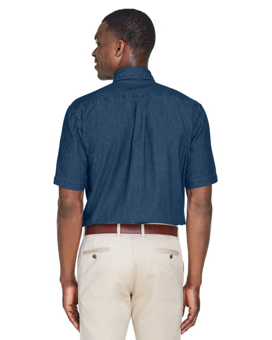 Harriton M550S - Chemise en denim à manches courtes 6,5 oz.