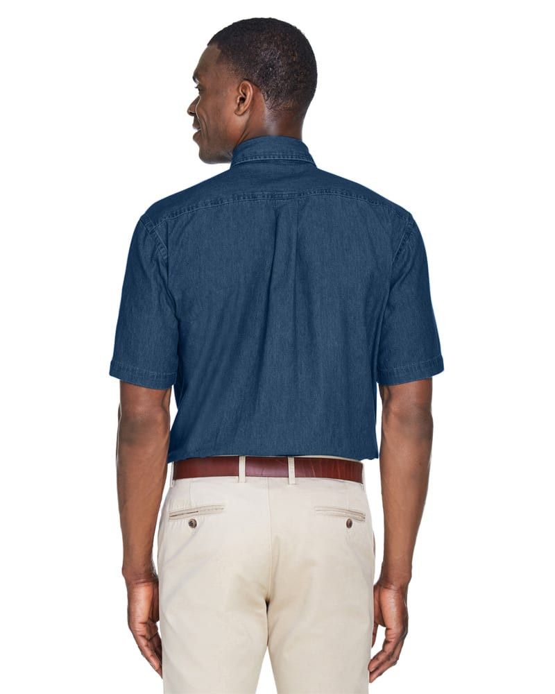 Harriton M550S - Camisa de mezclilla de manga corta de 6.5 oz.
