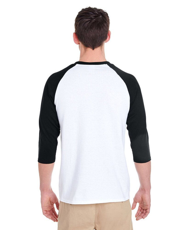 Gildan 5700 - Remera de algodón grueso manga raglán tres cuartos 