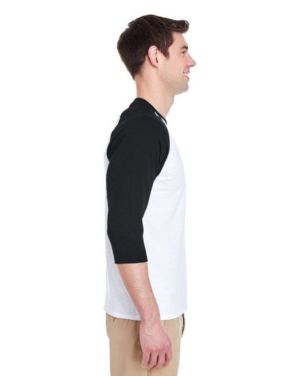Gildan 5700 - Remera de algodón grueso manga raglán tres cuartos 