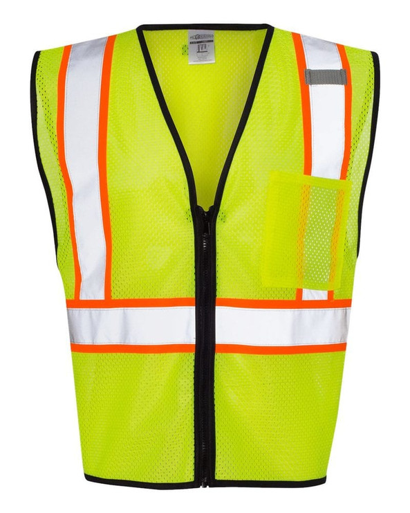 ML Kishigo 1527-1528 - Economy Vest with Contrast Zipper Front
