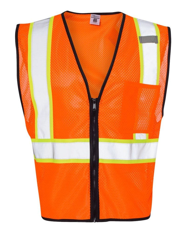 ML Kishigo 1527-1528 - Economy Vest with Contrast Zipper Front