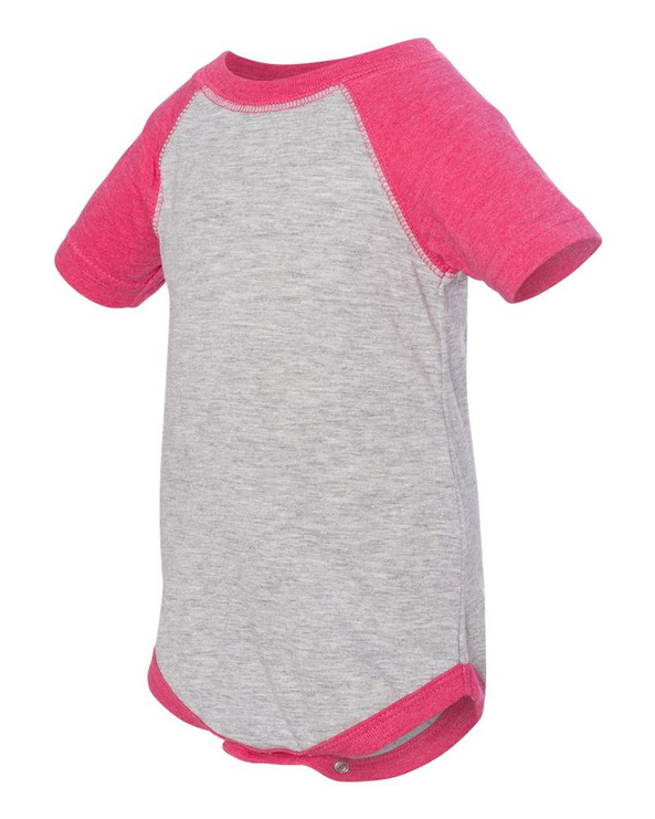Rabbit Skins 4430 - Fine Jersey Infant Three-Quarter Sleeve Baseball Bodysuit