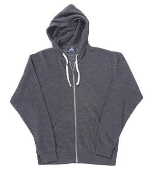 J. America J8872 - Capucha con cremallera completa de forro polar Tri-Blend para adulto