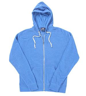 J. America J8872 - Capucha con cremallera completa de forro polar Tri-Blend para adulto