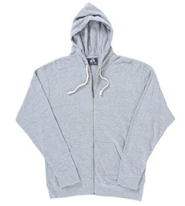 J. America J8872 - Capucha con cremallera completa de forro polar Tri-Blend para adulto