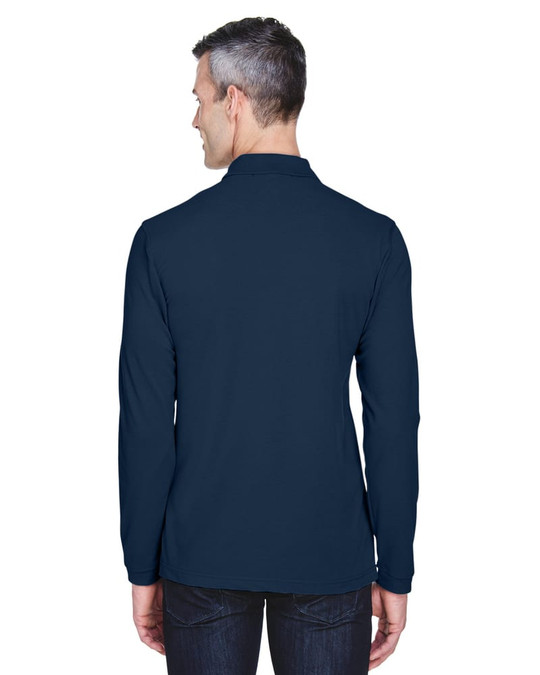 Harriton M265L - Polo de manga larga Easy Blend de 5,6 oz.