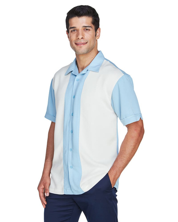 Harriton M575 - Camisa de campamento Bahama Cord en dos tonos