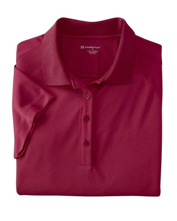 Harriton M374W - Damas 3.8 oz. Polo con inserciones de malla Polytech