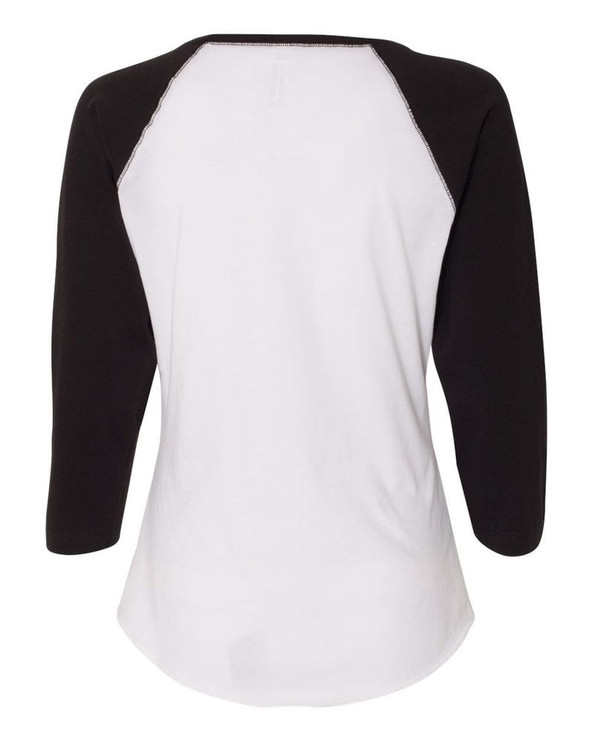 LAT 3530 - Ladies' Fine Jersey Three-Quarter Sleeve Baseball T-Shirt