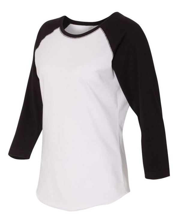 LAT 3530 - Ladies' Fine Jersey Three-Quarter Sleeve Baseball T-Shirt