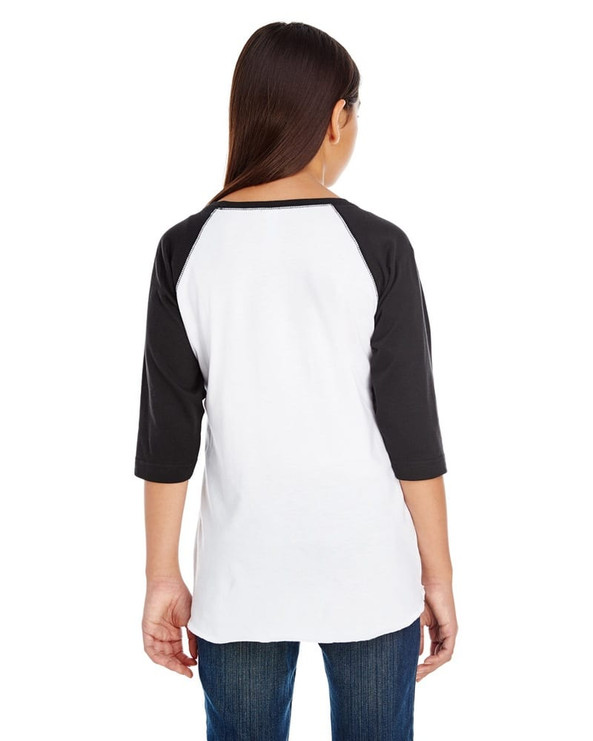 LAT 6130 - Youth Vintage Fine Jersey Three-Quarter Sleeve Baseball T-Shirt