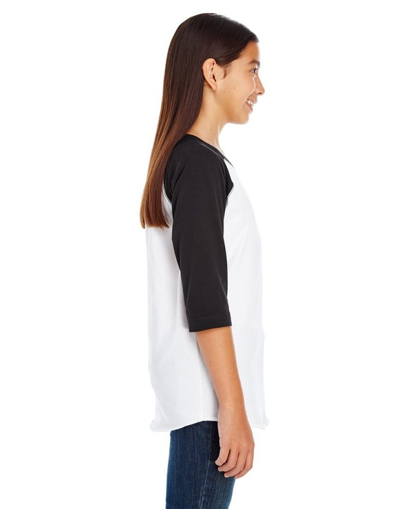 LAT 6130 - Youth Vintage Fine Jersey Three-Quarter Sleeve Baseball T-Shirt