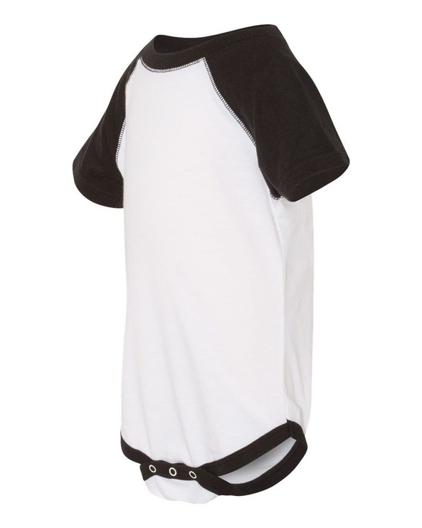 Rabbit Skins 4430 - Fine Jersey Infant Three-Quarter Sleeve Baseball Bodysuit