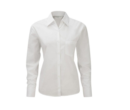 RUSSELL COLLECTION JZ34F - LADIES' LONG SLEEVE CLASSIC POLYCOTTON POPLIN SHIRT