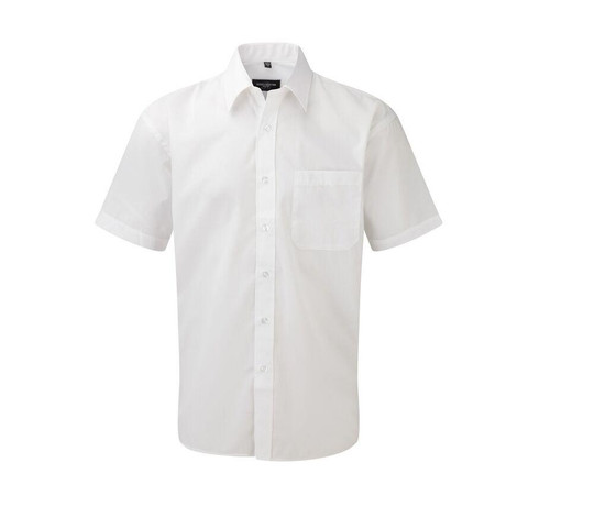 RUSSELL COLLECTION JZ935 - MEN'S SHORT SLEEVE CLASSIC POLYCOTTON POPLIN SHIRT