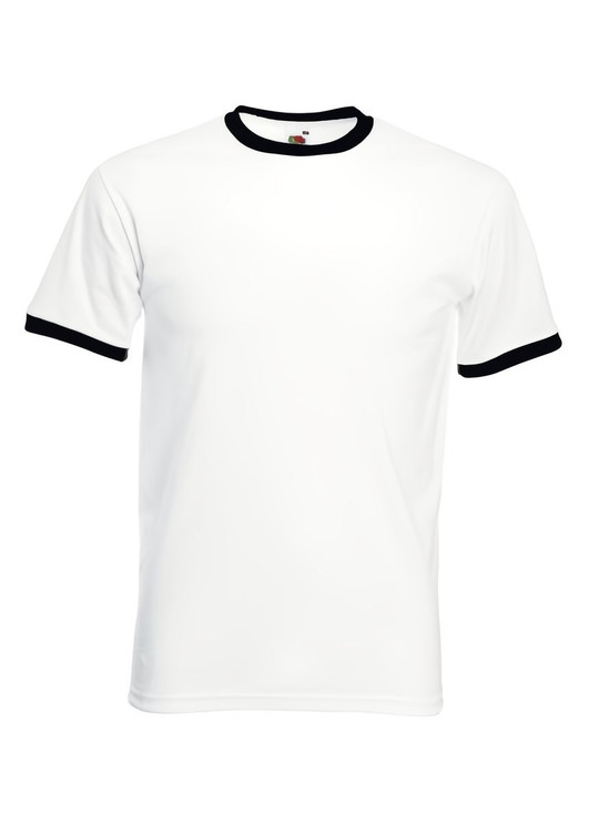 FRUIT OF THE LOOM SC245 - Short sleeve t-shirt with contrasted ribs