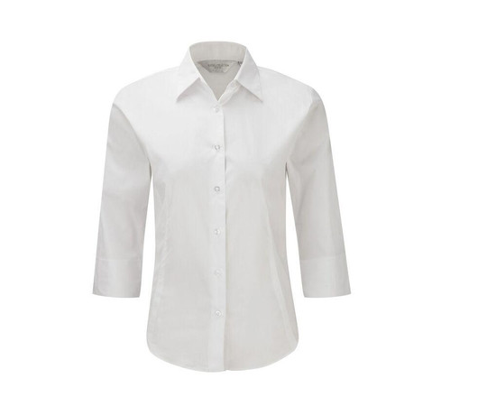 RUSSELL COLLECTION JZ46F - LADIES' 3/4 SLEEVE FITTED STRETCH SHIRT