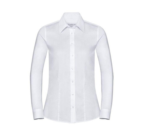 RUSSELL COLLECTION JZ62F - LADIES' LONG SLEEVE TAILORED HERRINGBONE SHIRT