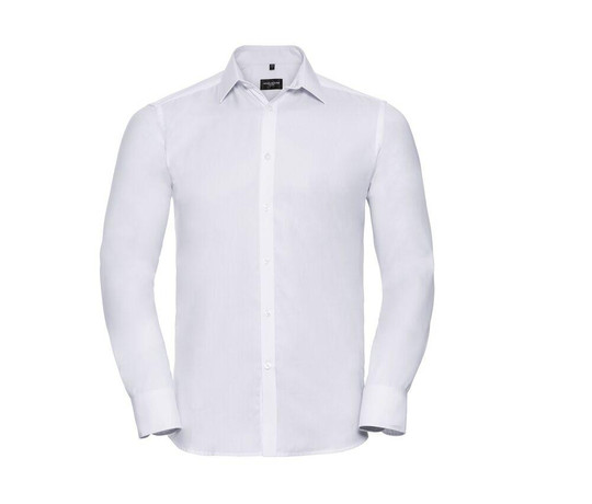 RUSSELL COLLECTION JZ962 - Tailliertes Herringbone Hemd - Langarm