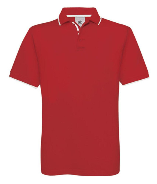 B&C BC430 - Contrasted piping fine piqué polo shirt