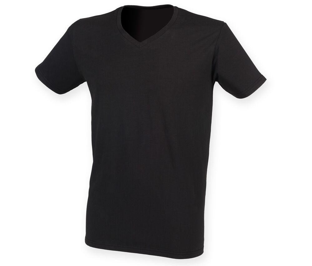 Skinnifit SF122 - Herren Stretch Cotton V-Ausschnitt T-Shirt