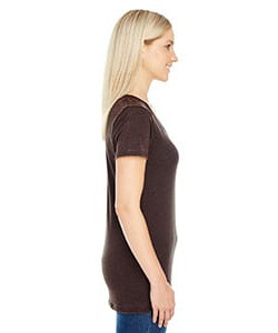 Threadfast 215B - Camiseta cruzada de manga corta y cuello en V para mujer