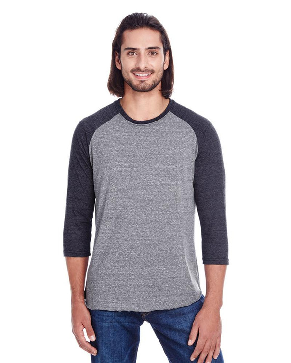 Threadfast 302G - Unisex Triblend 3/4-Sleeve Raglan