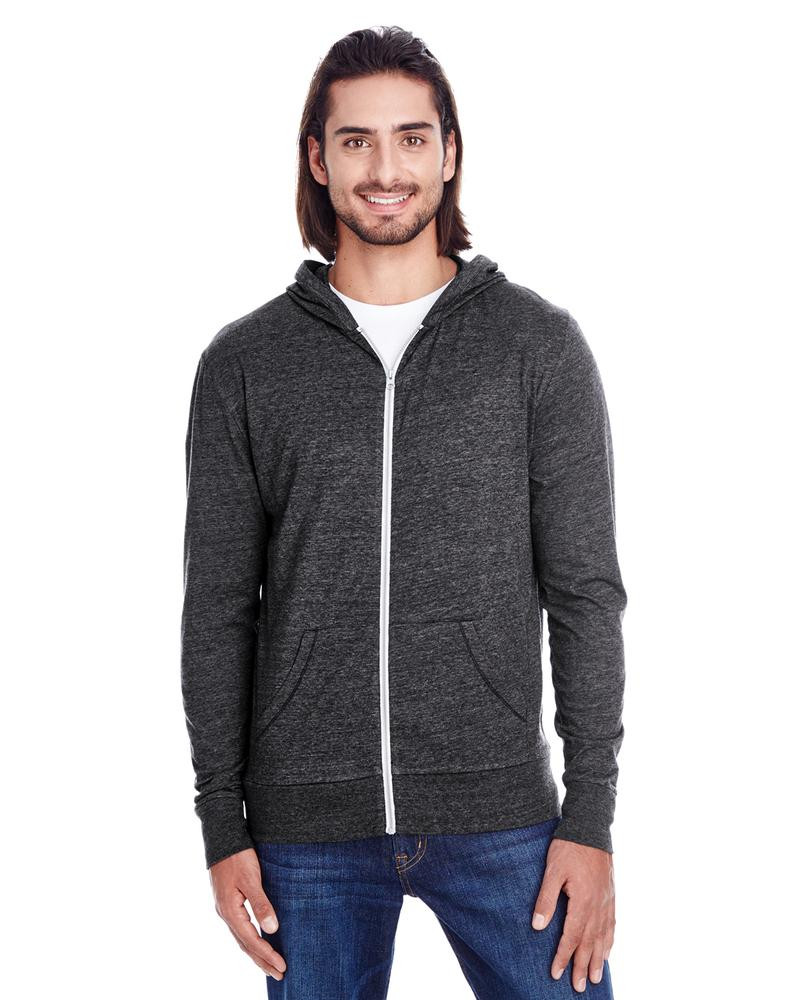 Threadfast 302Z - Unisex Triblend Full-Zip Light Hoodie