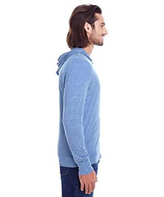Threadfast 302Z - Sudadera con capucha ligera de cremallera completa triblend unisex