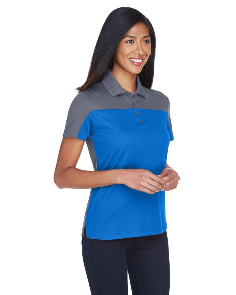 Core 365 CE101W - Polo Piqué de Rendimiento con Bloques de Color para Damas