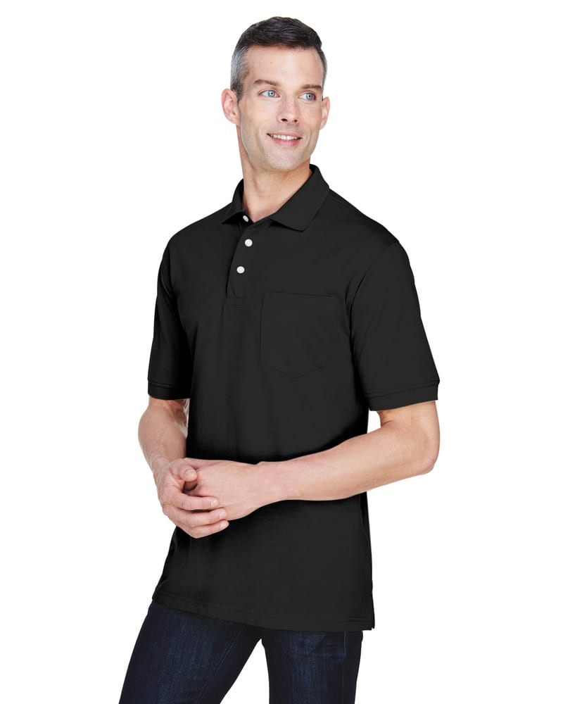 Harriton M265P - 5.6 oz. Easy Blend Polo with Pocket