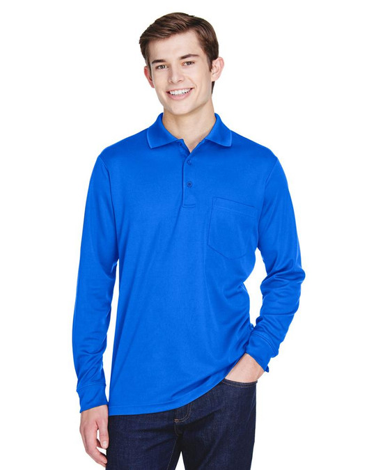 Core 365 88192P - Polo à manches longues en piqué Performance Pinnacle pour adulte avec poche