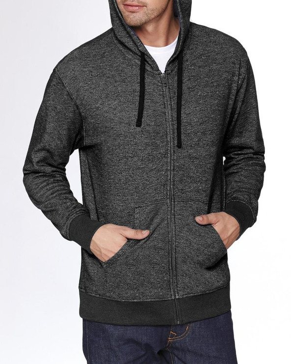 Next Level 9600 - Sudadera con capucha y cremallera vaquera para adulto