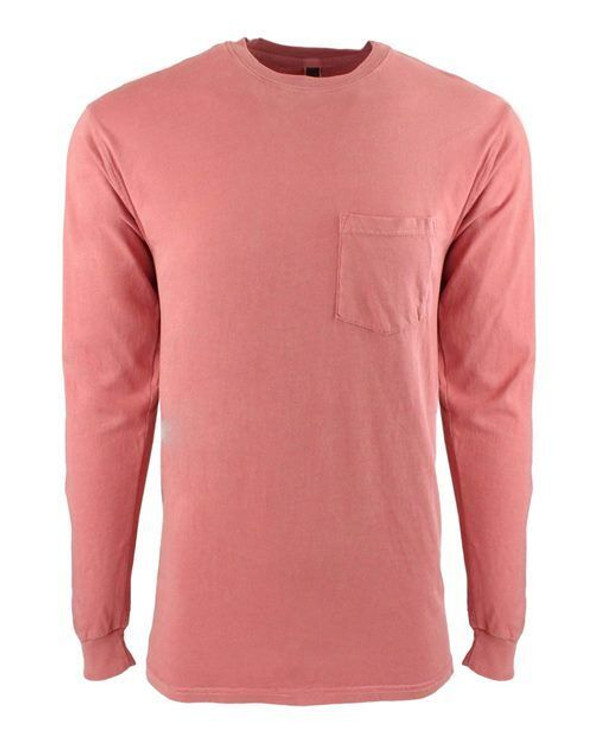 Next Level 7451 - Camiseta de Manga Larga con Bolsillo Adult Inspired Dye Crew