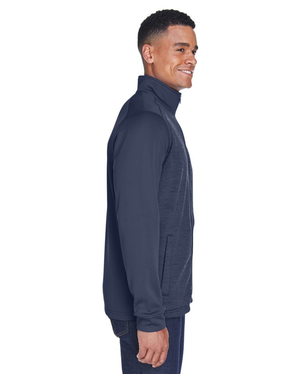 Devon & Jones DG796 - Men's Newbury Colorblock Mélange Fleece Full-Zip