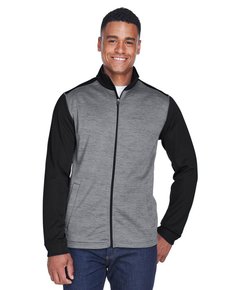 Devon & Jones DG796 - Men's Newbury Colorblock Mélange Fleece Full-Zip